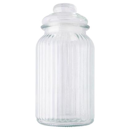 Imagem de Jogo Kit 3 Potes De Vidro 1350ml Com Tampa Hermética Redondo Transparente