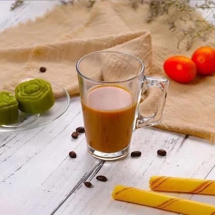 Imagem de Jogo Kit 6 Canecas De Vidro 260ml Cappuccino Café Xícara Jogo Chá Chocolate Presente Capuccino Leite