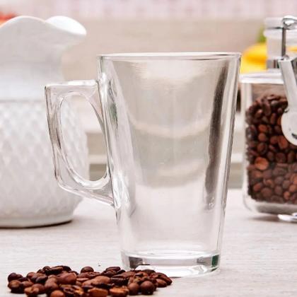 Imagem de Jogo Kit 6 Canecas De Vidro 260ml Cappuccino Café Xícara Jogo Chá Chocolate Presente Capuccino Leite