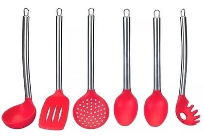 Imagem de Jogo Kit Colheres De Silicone Utensílios 15 Peças Frig 24cm