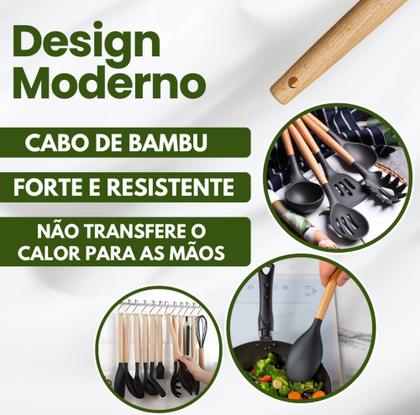 Imagem de Jogo kit com 12 peças Utensílios de Cozinha em Silicone Resistente, Antiaderrente