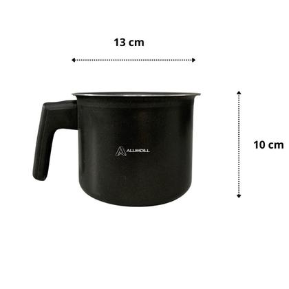 Imagem de Jogo Kit Conjunto de Leiteira Fervedor Canecao 3 peças Revestimento Antiaderente Preto com Preto Cabo de Baquelite