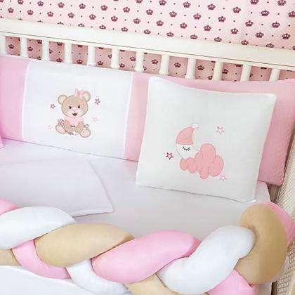 Imagem de Jogo Kit De Berço Trançado Com Edredom Menino Urso Lua 7 Pç Lançamento