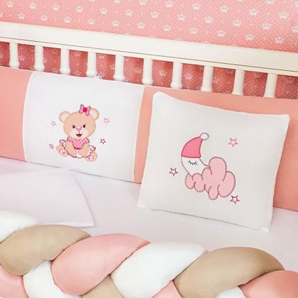 Imagem de Jogo Kit De Berço Trançado Com Edredom Menino Urso Lua 7 Pç Lançamento