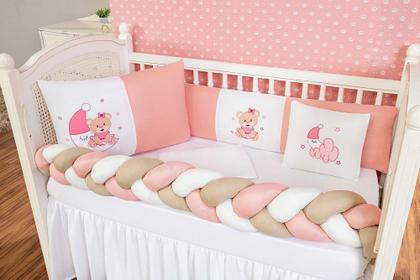 Imagem de Jogo Kit De Berço Trançado Com Edredom Menino Urso Lua 7 Pç Lançamento