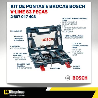 Imagem de Jogo Kit De Ferramentas Brocas Titânio V-line Bosch 83 Pecas - Bosch