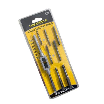 Imagem de Jogo Kit de Macho com Vira-Macho Manual com 8 Peças de M3 a M12 Profissional 