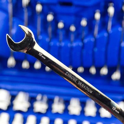 Imagem de Jogo Kit Ferramentas 37 Peças Soquetes 8 A 32mm Chave combinada Profissional Cromo Vanádio