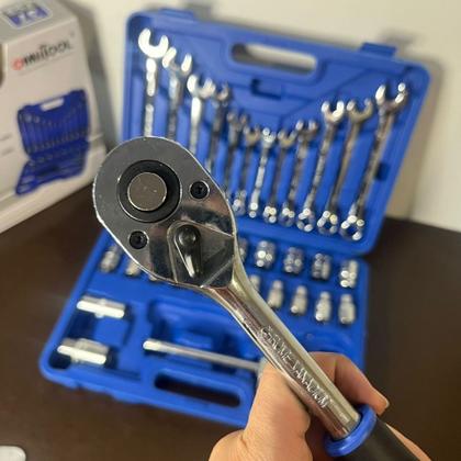 Imagem de Jogo Kit Ferramentas 37 Peças Soquetes 8 A 32mm Chave combinada Profissional Cromo Vanádio