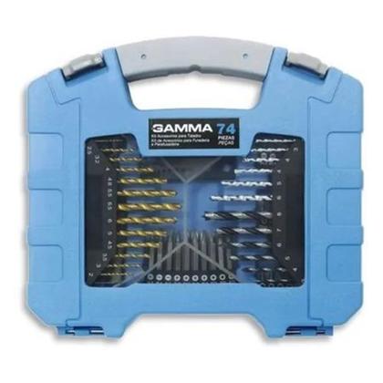 Imagem de Jogo Kit Furadeira Parafusadeira 74 Pçs - Brocas Bits Soquetes