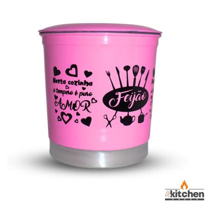 Imagem de Jogo Kit Lata Porta Mantimento em Aluminio Cores com Nome