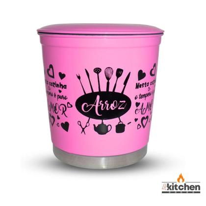 Imagem de Jogo Kit Lata Porta Mantimento em Aluminio Cores com Nome