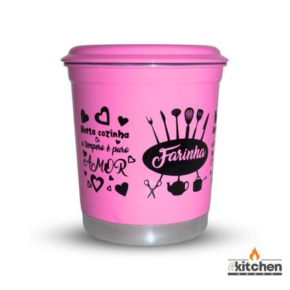 Imagem de Jogo Kit Lata Porta Mantimento em Aluminio Cores com Nome