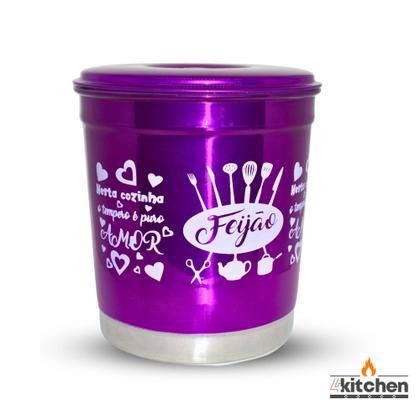 Imagem de Jogo Kit Lata Porta Mantimento em Aluminio Cores com Nome