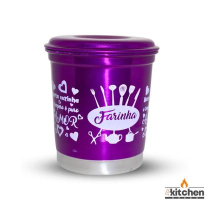 Imagem de Jogo Kit Lata Porta Mantimento em Aluminio Cores com Nome