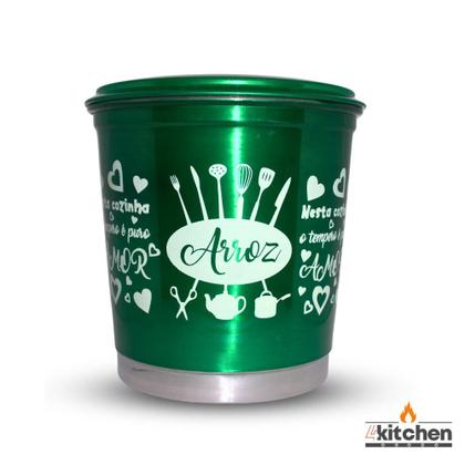 Imagem de Jogo Kit Lata Porta Mantimento em Aluminio Cores com Nome