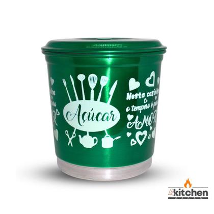 Imagem de Jogo Kit Lata Porta Mantimento em Aluminio Cores com Nome