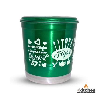 Imagem de Jogo Kit Lata Porta Mantimento em Aluminio Cores com Nome