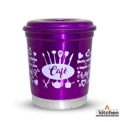 Imagem de Jogo Kit Lata Porta Mantimento em Aluminio Roxo com Nome