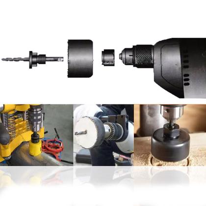 Imagem de Jogo Kit Serra Copo Para Madeira Corpo em Aço Carbono 19 a 64mm 8 Peças Profissional MTX Com Estojo