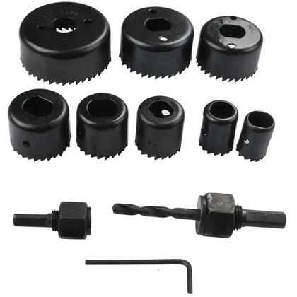 Imagem de Jogo Kit Serra Copo Para Madeira Corpo em Aço Carbono 19 a 64mm 8 Peças Profissional MTX Com Estojo