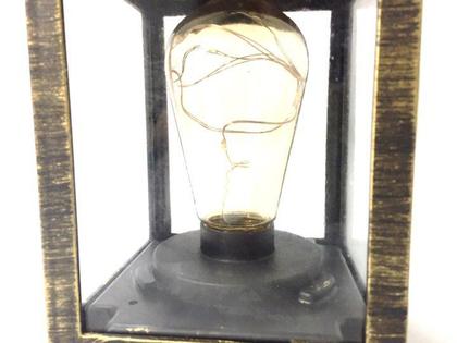 Imagem de Jogo Lamparina Decor Rústica LED Preto e Ouro Envelhecido 23cm 2 Peças - Master Christmas