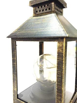 Imagem de Jogo Lamparina Decor Rústica LED Preto e Ouro Envelhecido 23cm 2 Peças - Master Christmas