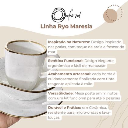Imagem de Jogo Lanche Cafe 18 Pecas Ryo Maresia Porcelana Oxford
