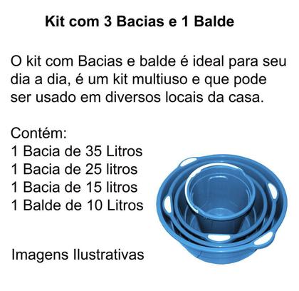 Imagem de Jogo Lavanderia Com 3 Bacia e 1 Balde Limpeza Multiuso - VERDE