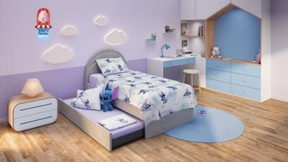 Imagem de Jogo Lençol 100% Algodão Stitch 3 Peças 150 Fios Licenciado