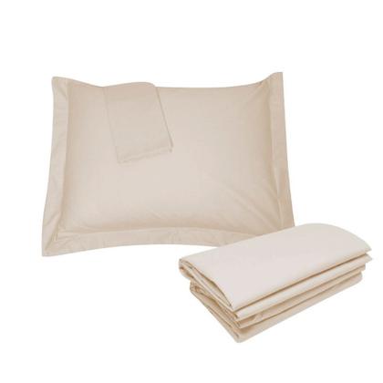 Imagem de Jogo Lençol 600 Fios 100% Algodão King Size S/ Elástico 3 Pç