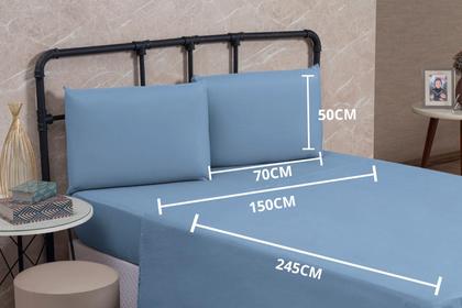 Imagem de Jogo Lençol Cama Box Solteiro 03 Peças Microfibra PREMIUM 150 Fios com Elástico