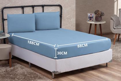 Imagem de Jogo Lençol Cama Box Solteiro 03 Peças Microfibra PREMIUM 150 Fios com Elástico