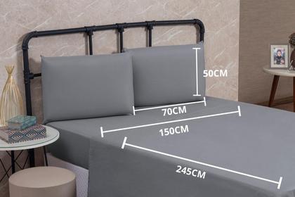 Imagem de Jogo Lençol Cama Box Solteiro 03 Peças Microfibra PREMIUM 150 Fios com Elástico