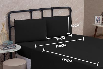 Imagem de Jogo Lençol Cama Box Solteiro 03 Peças Microfibra PREMIUM 150 Fios com Elástico