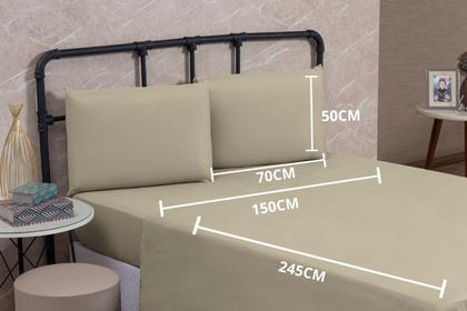 Imagem de Jogo Lençol Cama Box Solteiro 03 Peças Microfibra PREMIUM 150 Fios com Elástico