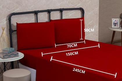 Imagem de Jogo Lençol Cama Box Solteiro 03 Peças Microfibra PREMIUM 150 Fios com Elástico
