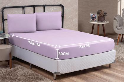 Imagem de Jogo Lençol Cama Box Solteiro 03 Peças Microfibra PREMIUM 150 Fios com Elástico