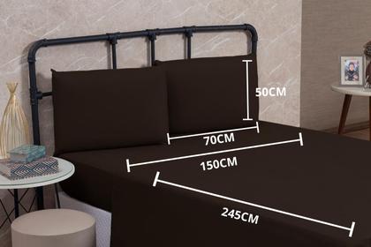 Imagem de Jogo Lençol Cama Box Solteiro 03 Peças Microfibra PREMIUM 150 Fios com Elástico