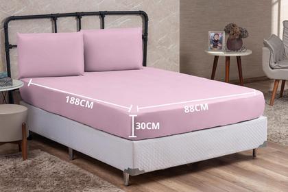 Imagem de Jogo Lençol Cama Box Solteiro 03 Peças Microfibra PREMIUM 150 Fios com Elástico