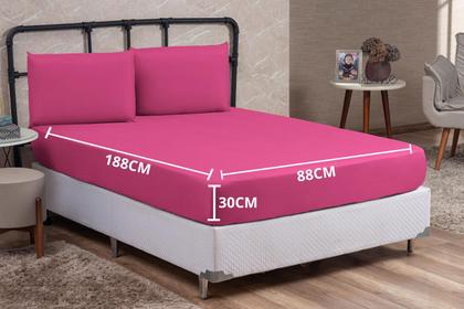 Imagem de Jogo Lençol Cama Box Solteiro 03 Peças Microfibra PREMIUM 150 Fios com Elástico