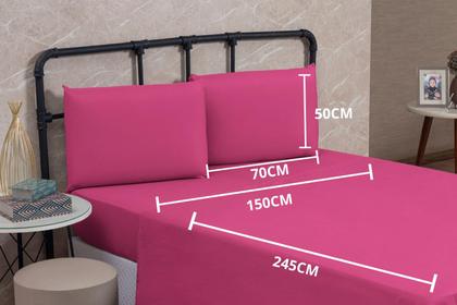 Imagem de Jogo Lençol Cama Box Solteiro 03 Peças Microfibra PREMIUM 150 Fios com Elástico