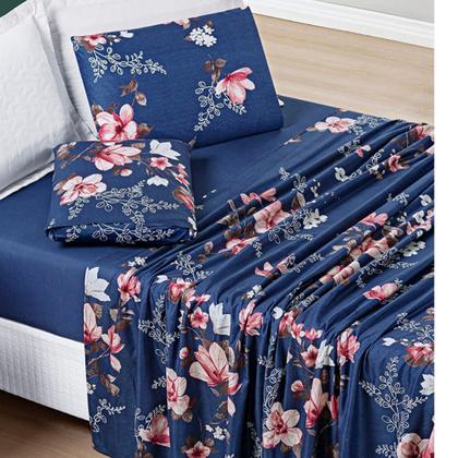 Imagem de Jogo Lençol Cama Queen 4 peças Micropercal 200 fios Avere