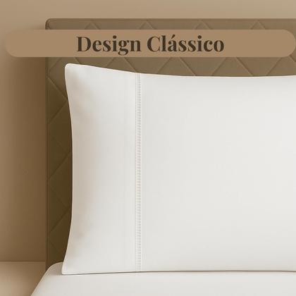 Imagem de Jogo Lençol Cama Queen 600 Fios Egípcios Algodão 04 Peças Percal Luxo