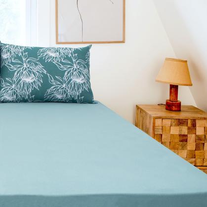 Imagem de Jogo Lençol Cama Queen Size 100% Algodão C/ Elástico 3 Peças Portallar