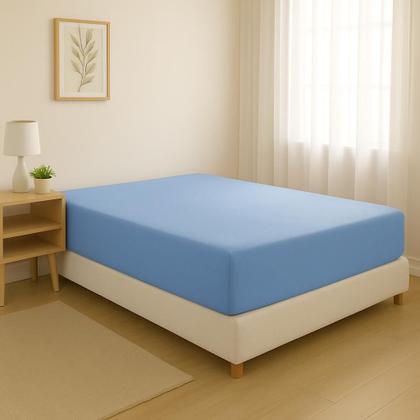 Imagem de Jogo Lençol cama Solteirão 400 Fios 2 Peças algodao com elastico