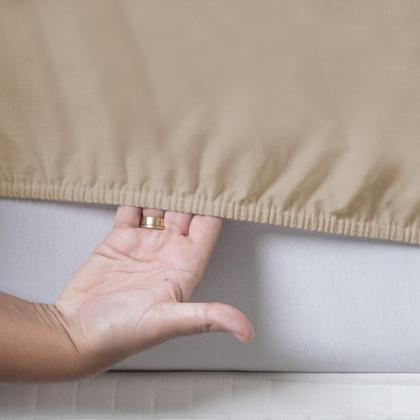 Imagem de Jogo Lençol Casal 100% Algodão 200 Fios 03 Pçs C/ Elástico Ponto Palito