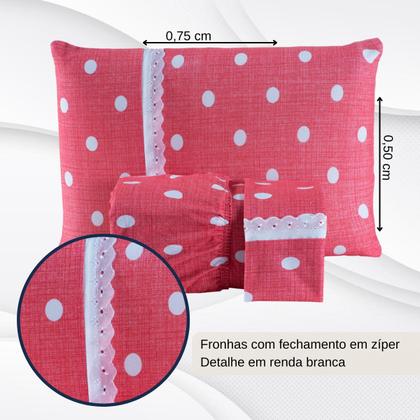 Imagem de Jogo Lençol Casal Estampado Elástico Malha 100% Algodão