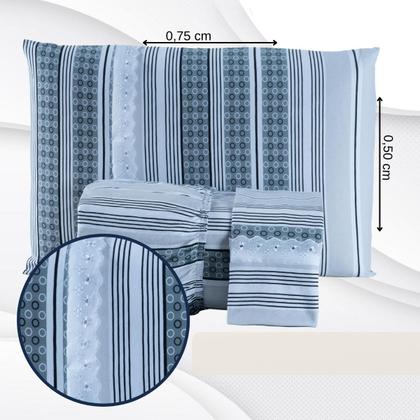 Imagem de Jogo Lençol Casal Estampado Elástico Malha 100% Algodão