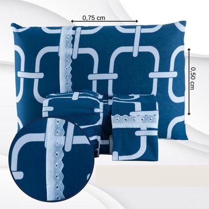 Imagem de Jogo Lençol Casal Estampado Elástico Malha 100% Algodão